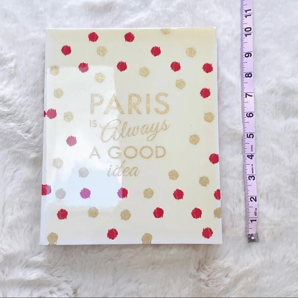 Paris Is Always a Good Idea Audrey Hepburn Quote Canvas Print White Pink Gold